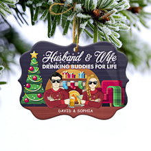 Husband And Wife Drinking Buddies - Gift For Couple - Personalized Custom Aluminum Ornament