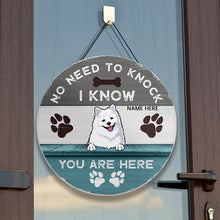 Welcome To Our Home The Human Just Live Here With Us - Custom Background V2 - Personalized Dog Door Sign