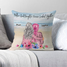 Mother & Daughter Forever Linked Together - Gifts For Mother, Daughter - Personalized Custom Pillow