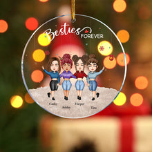 Besties Sisters Forever - Personalized Circle Acrylic Ornament - Christmas Gift For Besties, Sisters, Sistas
