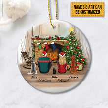 Personalized dog Christmas Ceramic Ornament gifts for dog lovers (PRINTED ON BOTH SIDES) - DOG & COUPLE