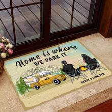 Home Is Where We Park It - Personality Customized Doormat - Gift For Camping Couple - Valentine's Day Gift For Husband Wife