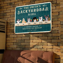 Backyard Bar & Grill - Personalized Metal Sign - Birthday, Loving Gift For Dog Mom, Dog Dad, Cat Mom, Cat Lover, Dog Lover, Pet Owners