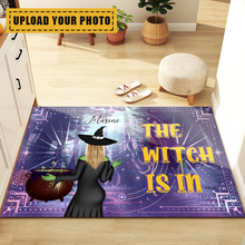 The Witch Is In - Halloween Doormat - Custom Halloween Decorations Gifts For Friends, Witch Gift Personalized Custom Doormat