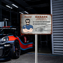 He Can Fix Anything Except Stupid - Gift For Dad - Father's Day Gift Personalized Custom Metal Sign