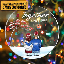 Together Since - Personalized Circle Acrylic Ornament - Christmas Gift For Couple, Husband And Wife