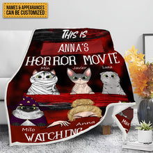 This Is My Horror Movie Watching Blanket - Pet Blanket - Gifts For Cat Lovers Personalized Custom Blanket