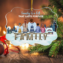 The Love Between Family Is Forever - Personalized Acrylic Ornament - Christmas Gift For Family Members, Sisters, Brothers, Mom, Dad