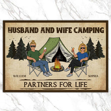 Camping Partners For Life Husband Wife Camping Couple - Personalized Custom Doormat