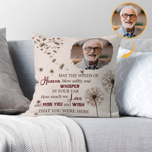 Custom Photo May The Winds Of Heaven Blow Softly - Memorial Pillow - Memorial Gifts For Loss Personalized Custom Pillow