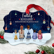 Family Forever - Sitting Family - Personalized Aluminum Ornament - Christmas, New Year Gift For Family, Sisters, Brothers, Siblings