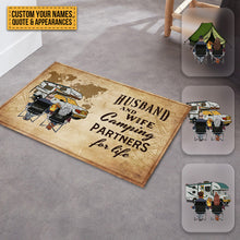 Husband And Wife Camping Partners For Life - Gift For Camping Lovers - Personalized Custom Doormat Welcoming Doormat