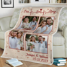 Couple Blanket - Anniversary Gifts, Personalized Custom Fleece Flannel Blanket