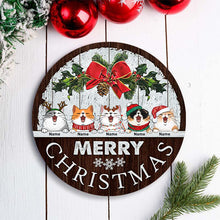 Christmas Door Decorations, Gifts For Cat Lovers, Merry Christmas White Wood Wall Welcome Door Signs , Cat Mom Gifts