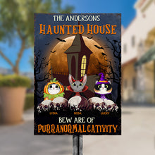 Cat Cosplay Halloween Beware Of Custom Classic Metal Signs, Halloween Yard Decorations, Cat Lover Halloween Gift, Halloween Decorating Idea