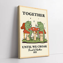 Together Until We Croak Frog Print Personalized Custom Framed Canvas Wall Art