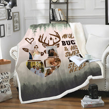 His Sweet Doe Sleep Here - Anniversary Gifts For Her Personalized Custom Fleece Flannel Blanket