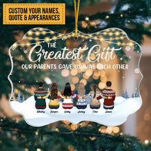 The Greatest Gift Our Parents Gave Us Was Each Other - Personalized Custom Benelux Shaped Acrylic Christmas Ornament - Gift For Family, Christmas Gift