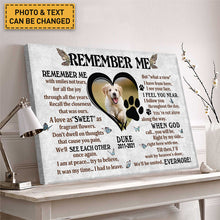 Custom Photo - Remember With Smiles Not Tears - Pet Canvas - Personality Customized Pet Canvas