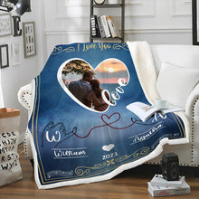 Personalized Photo Blanket - Couples Loving Gift - Gift For Wife Husband Boyfriend Girlfriend