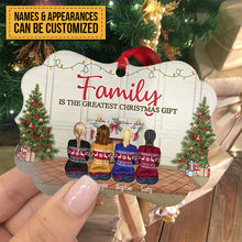 The Greatest Christmas Gift Is Family - Personalized Custom Benelux Shaped Wood Christmas Ornament - Gift For Family, Christmas Gift