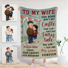 You Are My Queen Forever - Couple Blanket - Winnter Gifts For Her, Couples Personalized Custom Fleece Flannel Blanket