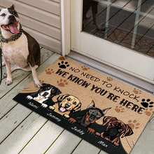 We Know You Are Here Gift For Dog Lovers Personalized Custom Doormat