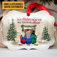 Best Friends Not Sisters By Blood But Sisters By Heart - Christmas Gift For BFF - Personalized Custom Wooden Ornament, Aluminum Ornament