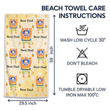 Custom Photo - The Best Dad Father's Day Beach Towel - Personalized Custom Beach Towel - Gift For Dad