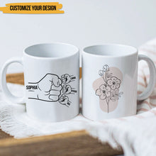 Holding Mom's Hand - Gift For Dad, Gift For Mom - Personalized Mug