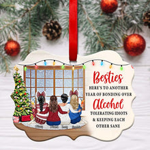 Bestie Keeping Each Other Sane - Bestie BFF Christmas Gift - Personalized Custom Aluminum Ornament