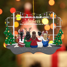 Sisters Are Connected By Heart - Personalized Acrylic Ornament - Christmas Gift For Sisters, Family, Besties