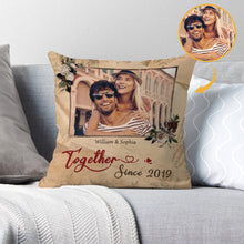 Custom Photo - Together With You Since - Personality Customized Pillow - Valentine's Day Gift For Love - Gift For Husband Wife Bf Gf