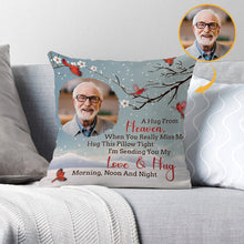Custom Photo A Hug From Heaven - Memorial Pillow - Memorial Gift For Family, Friends Personalized Custom Pillow