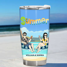 I Love You To The Beach And Back Beach Couple - Couple Gift - Personalized Custom Tumbler