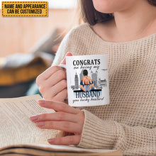 Congrats On Being My Husband Boyfriend You Lucky - Couple Mug - Gift For Boyfriend Husband - Customized Mug