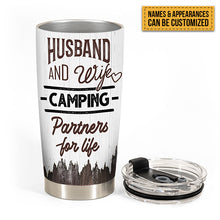 Husband And Wife Camping Partners For Life  - Couple Gift - Personalized Custom Tumbler