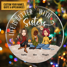 Besties Forever - Personalized Circle Acrylic Ornament - Christmas, New Year Gift For Sistas, Sister, Besties, Best Friends, Soul Sisters