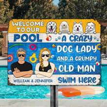 A Crazy Dog Lady - Swimming Pool Decor - Personalized Custom Classic Metal Signs