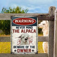 Alpaca Lovers Gift Beware Of The Owner Metal Sign-CUSTOMOMO