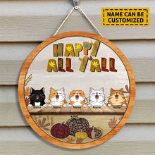Happy Fall Y'all Signs, Gifts For Cat Lovers, Fall Front Door Decor , Cat Mom Gifts