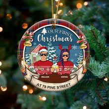 First Christmas At Our New Home - Personalized Ceramic Ornament - Christmas, Loving, Anniversary Gift For Husband Wife, Couple, Partner, Girlfriend, Boyfriend