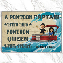 Personalized Custom Doormat - A Pontoon Captain And His Pontoon Queen Live Here Couple Gift