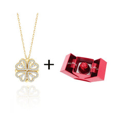 Four Leaf Clover Necklace Dainty Magnetic Heart Necklace for Her - Gift For Lover - Gift For Her