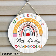 Personalized Custom Sign Teacher Door Sign Welcome Sign Teacher Name Sign Back To School for Door Hanger Teacher Appreciation Gift
