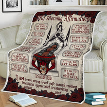 My Morning Affirmation - Blanket - Skull Girl With Make-up Face Gifts For Her Personalized Custom Fleece Flannel Blanket