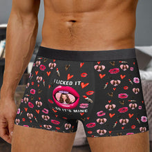 I Licked It So It's Mine - Personalized Photo Men's Boxer Briefs - Valentine's Day Gift For Boyfriend, Husband
