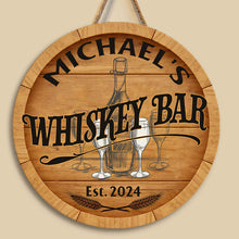 Whiskey Bar Wood Sign Home Bar Grill Accessories Personalized Custom Door Sign