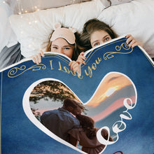 Personalized Photo Blanket - Couples Loving Gift - Gift For Wife Husband Boyfriend Girlfriend