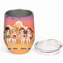 Some Girls Are Just Born With The Beach In Their Souls - Personalized Wine Tumbler - Birthday, Funny, Summer Gift For Beach Lovers , Besties, Soul Sisters, Sistas, Bff, Friends